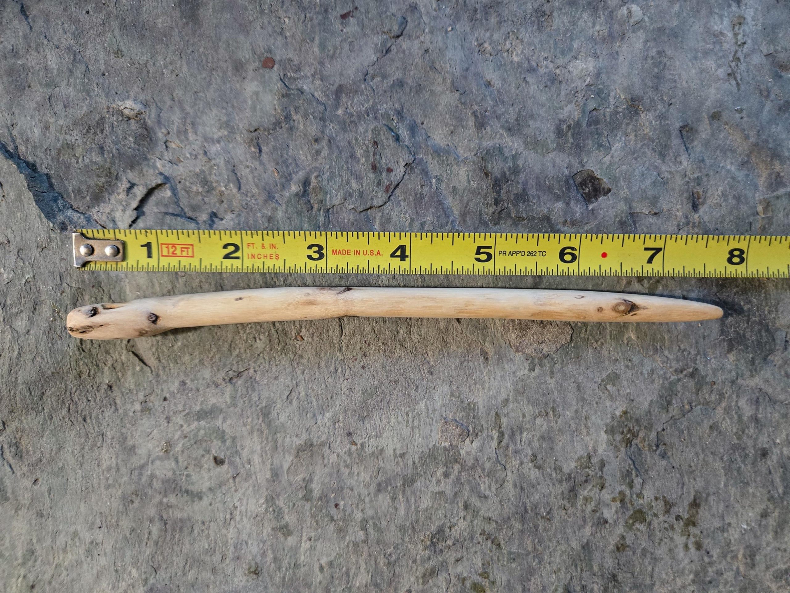 Handmade cottonwood wood hair fork styled in long hair — pin-up hair stick for everyday wear.